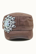 Load image into Gallery viewer, Sunflower Bejeweled Glitz Cadet Cap, Adjustable
