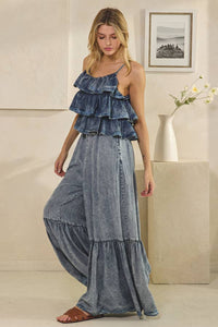 Ellie Washed Ruffle Top Tencel Romper