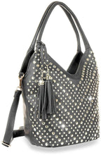 Load image into Gallery viewer, Studded Chevron Pattern Fashion Handbag

