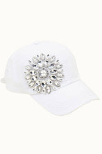 Load image into Gallery viewer, Sunflower Bejeweled Glitz Distressed Cap, Adjustable
