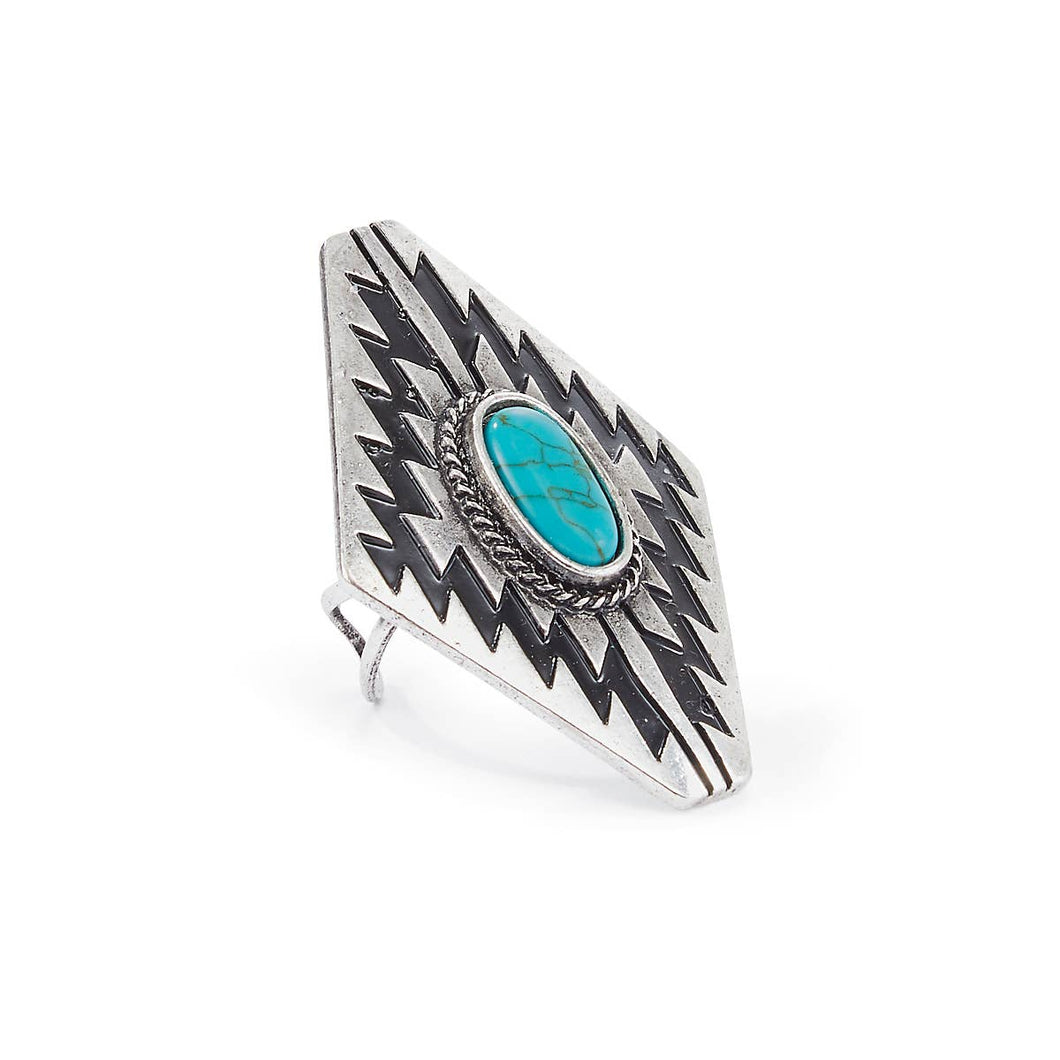 Southwestern Composite Turquoise Cuff Ring