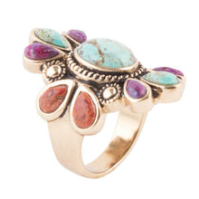 Load image into Gallery viewer, Native Color Turquoise Multi Stone Ring

