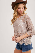Load image into Gallery viewer, Clover Crochet Lace Top
