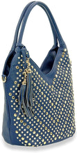 Load image into Gallery viewer, Studded Chevron Pattern Fashion Handbag
