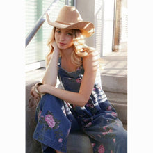 Load image into Gallery viewer, Ashton Floral Print Denim Sleeveless Jumpsuit
