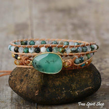 Load image into Gallery viewer, Green Jade &amp; Jasper Wrap Bracelet

