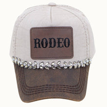 Load image into Gallery viewer, RODEO Two-Toned Dad Cap with Vegan Leather Bill +Leatherette
