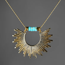 Load image into Gallery viewer, Golden Sun w/Semi-Precious Heishi Beads Necklace

