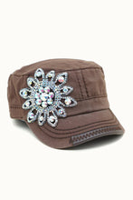Load image into Gallery viewer, Sunflower Bejeweled Glitz Cadet Cap, Adjustable
