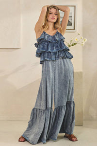 Ellie Washed Ruffle Top Tencel Romper