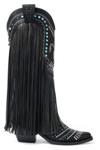Load image into Gallery viewer, Adela Fringe Cowgirl Boots with Rhinestone Accents
