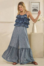 Load image into Gallery viewer, Ellie Washed Ruffle Top Tencel Romper
