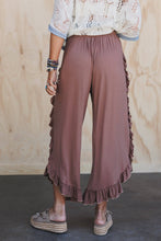 Load image into Gallery viewer, Saturdays Ruffle Wide Leg Pants - Dark Mocha
