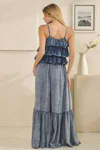 Ellie Washed Ruffle Top Tencel Romper