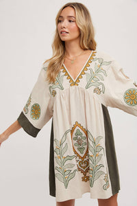 Margot Embroidered Babydoll Dress