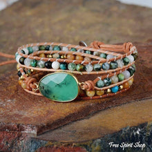 Load image into Gallery viewer, Green Jade &amp; Jasper Wrap Bracelet
