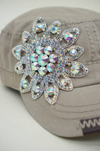 Load image into Gallery viewer, Sunflower Bejeweled Glitz Cadet Cap, Adjustable
