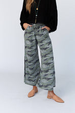Load image into Gallery viewer, Casual Wanderer Wide Leg Slit Pants - Charcoal Camo Pant
