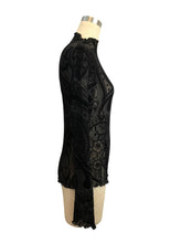 Load image into Gallery viewer, Paisley Velvet Print Mesh Top
