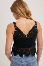 Load image into Gallery viewer, Trista Crochet Lace Tank in Natural
