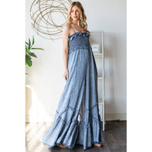 Load image into Gallery viewer, Elaina Washed Smock Ruffle Hem Tencel Jumsuit
