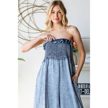 Load image into Gallery viewer, Elaina Washed Smock Ruffle Hem Tencel Jumsuit
