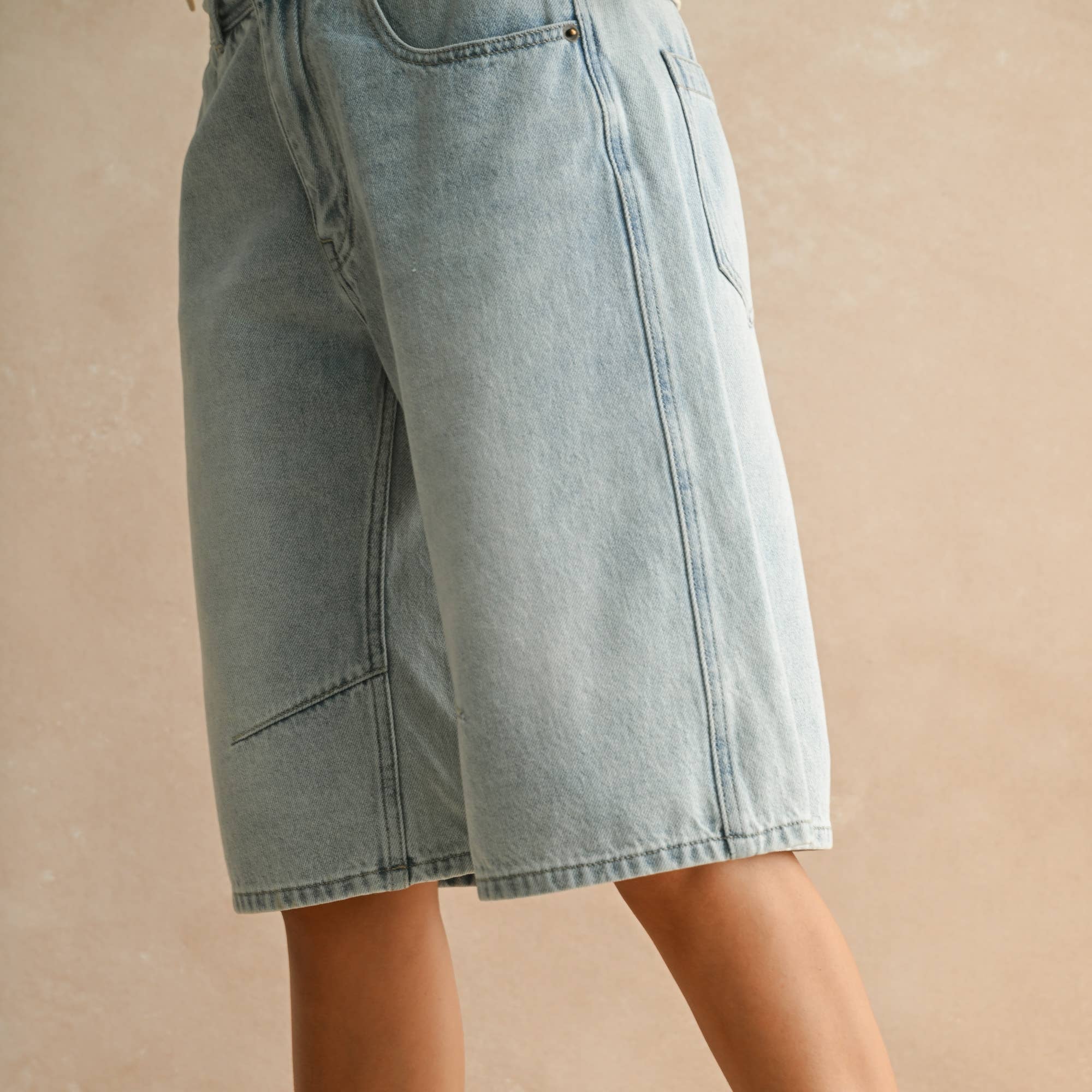The Everyday Light Wash Denim Jorts – Madame Peacock's