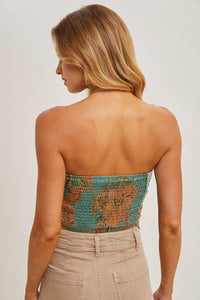 Paislee Satin Bandana Tube Top