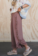 Load image into Gallery viewer, Saturdays Ruffle Wide Leg Pants - Dark Mocha
