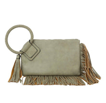Load image into Gallery viewer, Fringe Soft Vegan Leather Wristlet/Clutch
