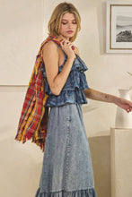 Load image into Gallery viewer, Ellie Washed Ruffle Top Tencel Romper
