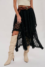 Load image into Gallery viewer, Aria Lace Tiered Midi Skirt
