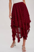 Load image into Gallery viewer, Aria Lace Tiered Midi Skirt
