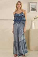Load image into Gallery viewer, Ellie Washed Ruffle Top Tencel Romper
