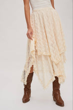 Load image into Gallery viewer, Aria Lace Tiered Midi Skirt
