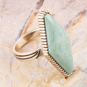 Trillion Green Turquoise Ring