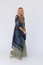 Load image into Gallery viewer, Crushin&#39; On You Velvet Kimono - Navy Blue
