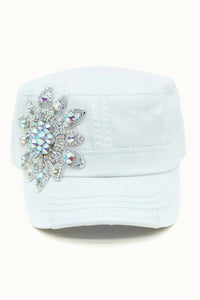 Sunflower Bejeweled Glitz Cadet Cap, Adjustable