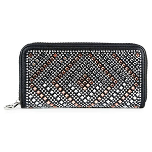Rhinestone Design Accordion Wallet