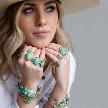Load image into Gallery viewer, Anemone Blue Turquoise and Sterling Silver Statement Ring
