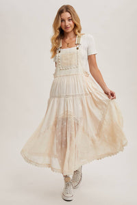 Millie Lace Embroidered Tulle Bib Maxi Dress