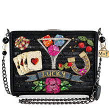 Load image into Gallery viewer, Lady Luck Beaded Gambling Casino Themed Crossbody Handbag

