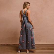 Load image into Gallery viewer, Ashton Floral Print Denim Sleeveless Jumpsuit
