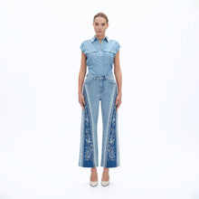 Load image into Gallery viewer, Bayeas High Rise Floral Embellished Jeans
