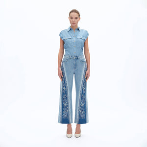 Bayeas High Rise Floral Embellished Jeans