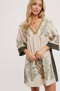 Margot Embroidered Babydoll Dress