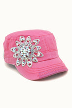 Load image into Gallery viewer, Sunflower Bejeweled Glitz Cadet Cap, Adjustable
