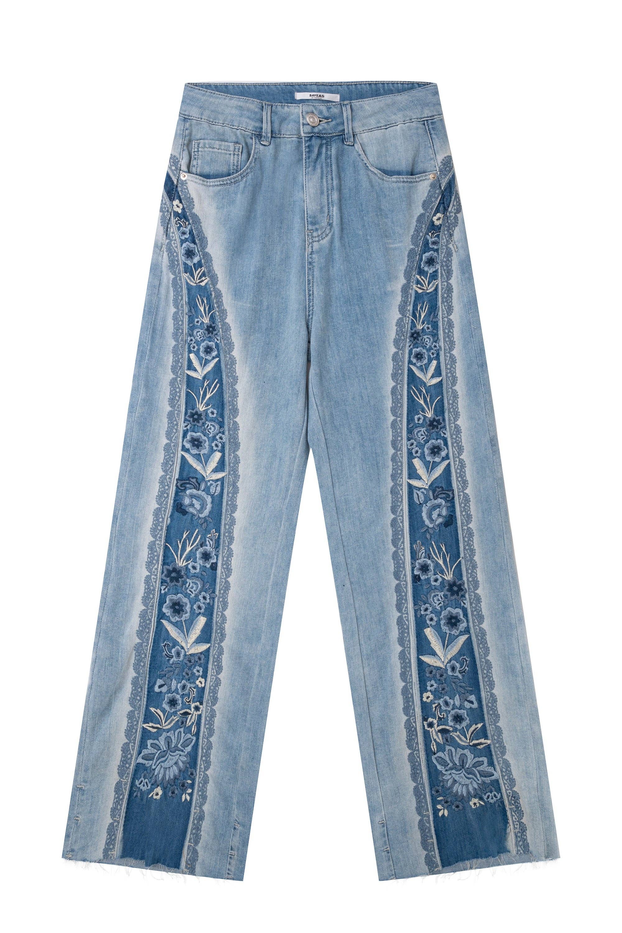 Bayeas High Rise Floral Embellished Jeans – Madame Peacock's