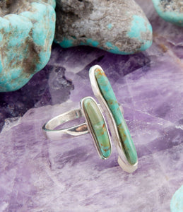 Size Adjustable Turquoise and Sterling Silver RIng