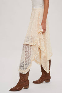 Aria Lace Tiered Midi Skirt